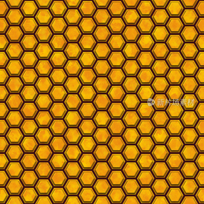 有机食品蜂蜂窝金色HD -无缝瓷砖图案HD - 01